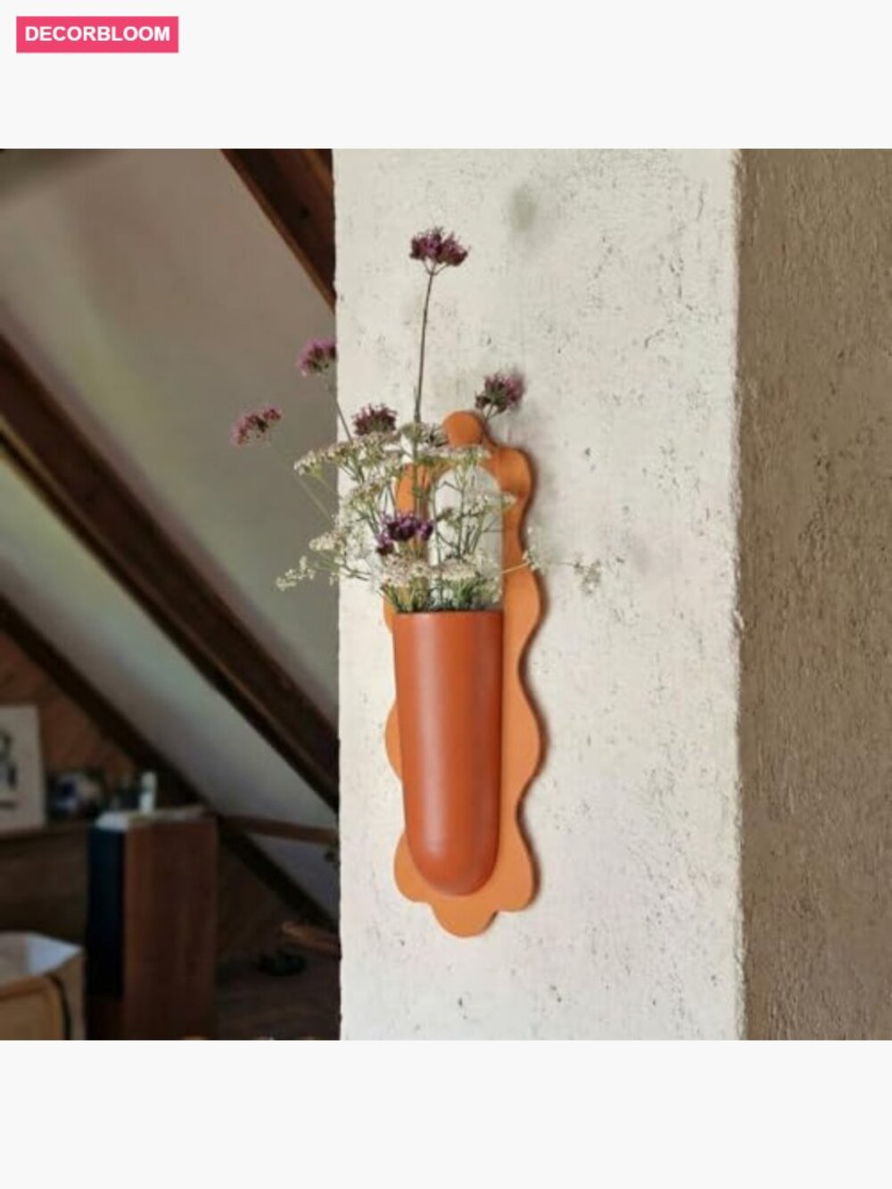 Retro Wavy-Edge Metal Wall Planters Set of 2 - Hanging Vases for Indoor Plants, - Picture 5 of 7